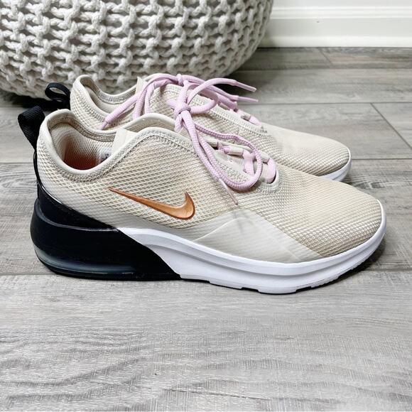 Nike Shoes - Nike Womens Air Max Motion 2 Lace Up Running Shoes Beige Black Size 8